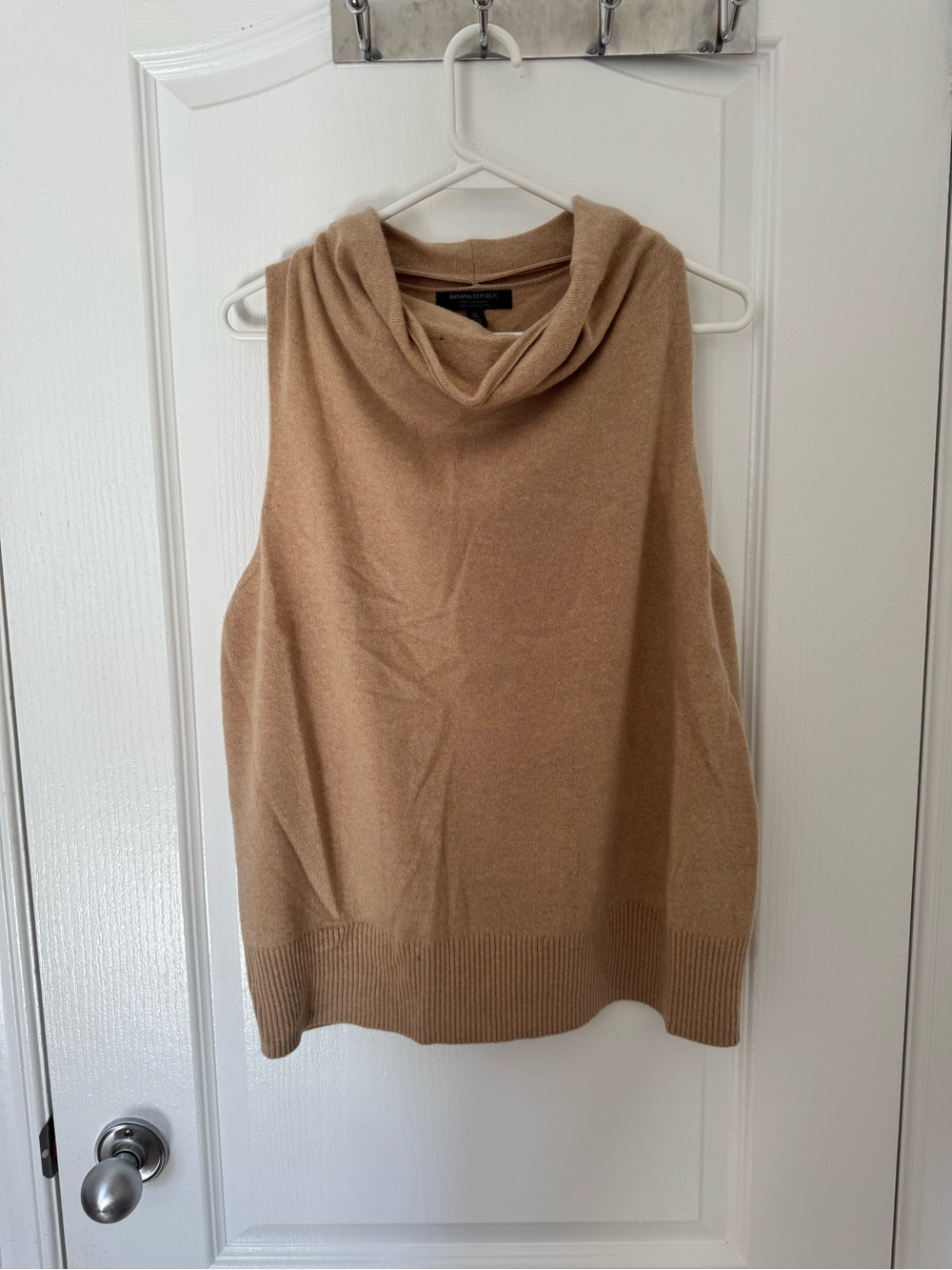 Banana Republic Camel Sleeveless Cowl Neck Sweater